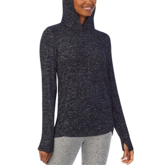 Cuddl Duds SoftKnit Long-Sleeve Tunic Hoodie Heather Charcoal Gray Women’s XL 1X - Picture 1 of 6